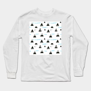 In naive style. Mountains and birds. Long Sleeve T-Shirt
